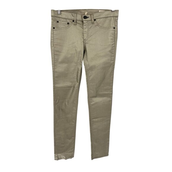 rag & bone Pants - RAG & BONE Women's Champagne Metallic Shiny Legging Pant 29